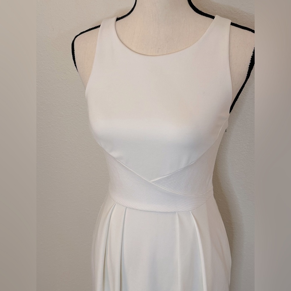 Armani Exchange Off White Pleated Sleeveless Dress Size 2 - Picture 2 of 10